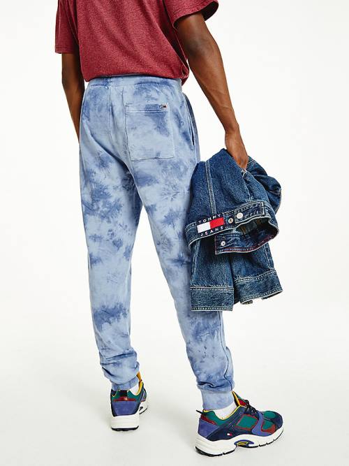 Tommy Hilfiger Organic Cotton Tie-Dye Slim Fit Joggers Moški Hlače Modra | TH620QCF