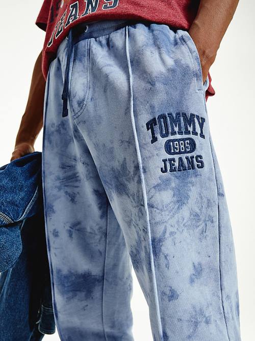 Tommy Hilfiger Organic Cotton Tie-Dye Slim Fit Joggers Moški Hlače Modra | TH620QCF