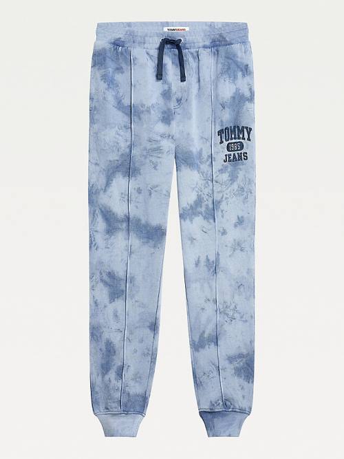 Tommy Hilfiger Organic Cotton Tie-Dye Slim Fit Joggers Moški Hlače Modra | TH620QCF