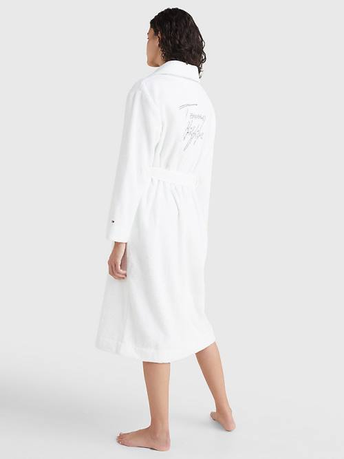 Tommy Hilfiger Organic Cotton Towelling Robe Ženske Pižama Bela | TH256HQT