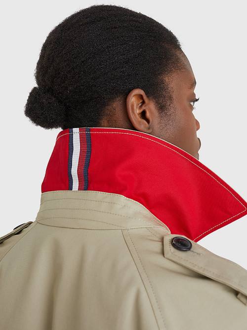 Tommy Hilfiger Organic Cotton Trench Ženske Plašč Bež | TH175XHP