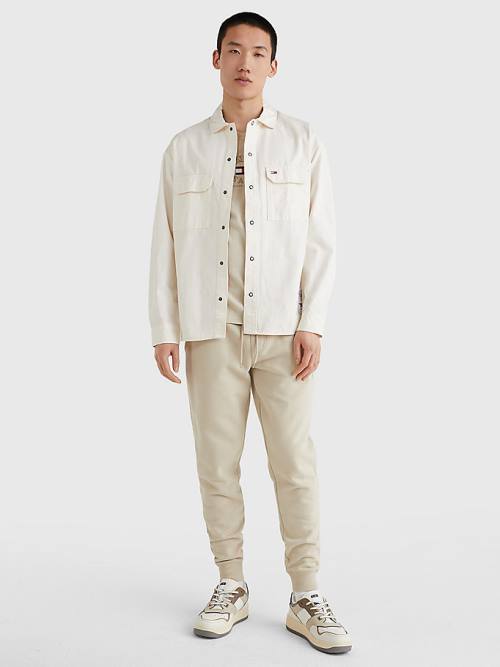 Tommy Hilfiger Organic Cotton Twill Overshirt Moški Srajce Bela | TH195PEO