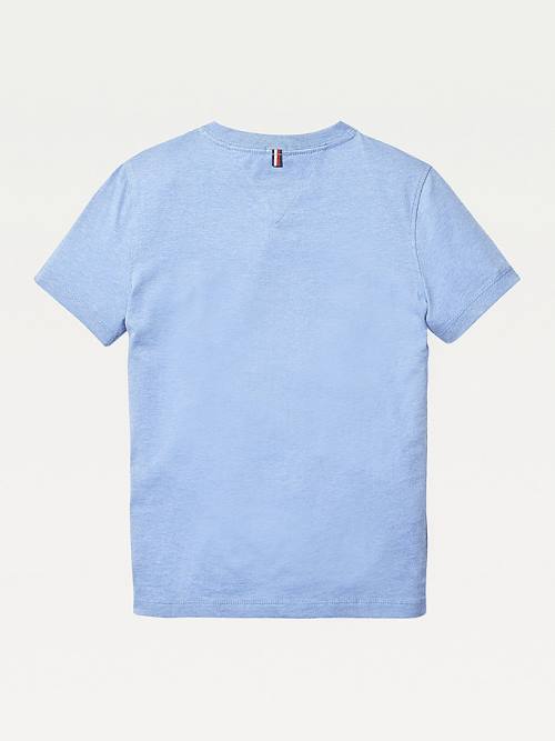 Tommy Hilfiger Organic Cotton V-Neck Dekleta Majice Modra | TH652KDF