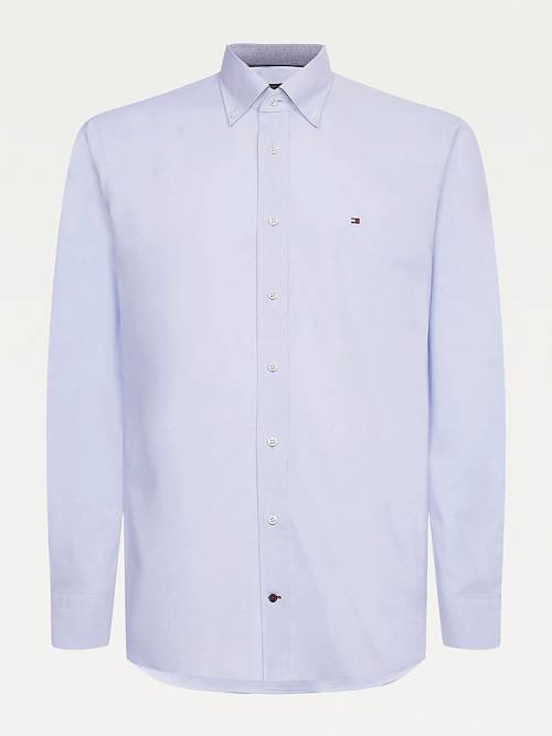 Tommy Hilfiger Organic Oxford Cotton Moški Srajce Modra | TH120AES