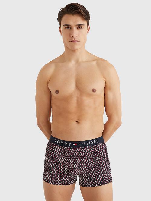 Tommy Hilfiger Original All-Over Print Trunks Moški Spodnje Perilo Črna | TH647PYM