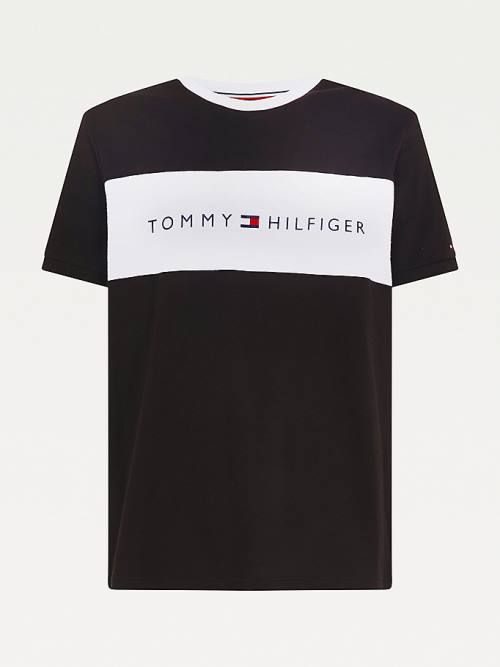 Tommy Hilfiger Original Colour-Blocked Logo Moški Pižama Črna | TH481JZG