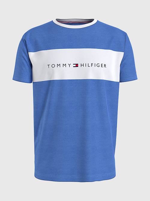 Tommy Hilfiger Original Colour-Blocked Logo Moški Pižama Modra | TH627ZUQ