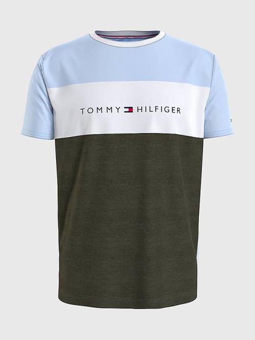 Tommy Hilfiger Original Colour-Blocked Logo Moški Pižama Modra | TH652NKJ