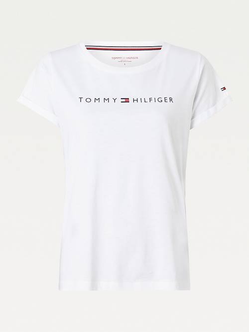 Tommy Hilfiger Original Logo Turn-Back Cuff Ženske Majice Bela | TH985VJB