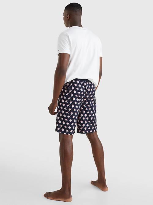 Tommy Hilfiger Original Short Print Set Moški Pižama Bela | TH596GHJ