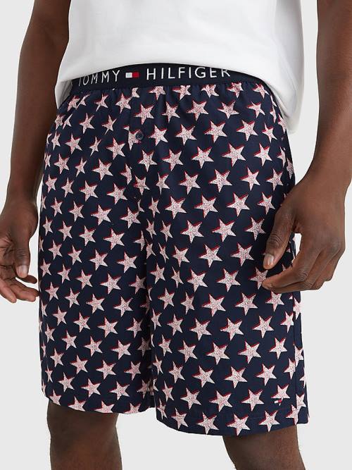 Tommy Hilfiger Original Short Print Set Moški Pižama Bela | TH596GHJ