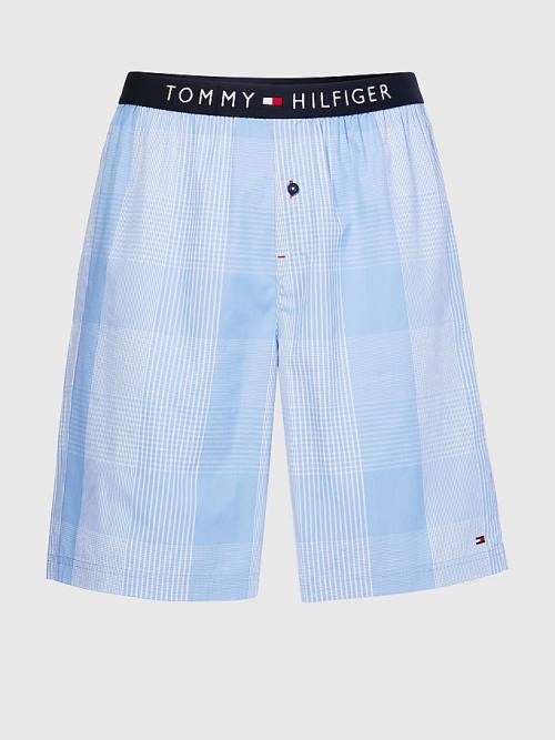 Tommy Hilfiger Original Woven Print Shorts Moški Pižama Modra | TH725NPD