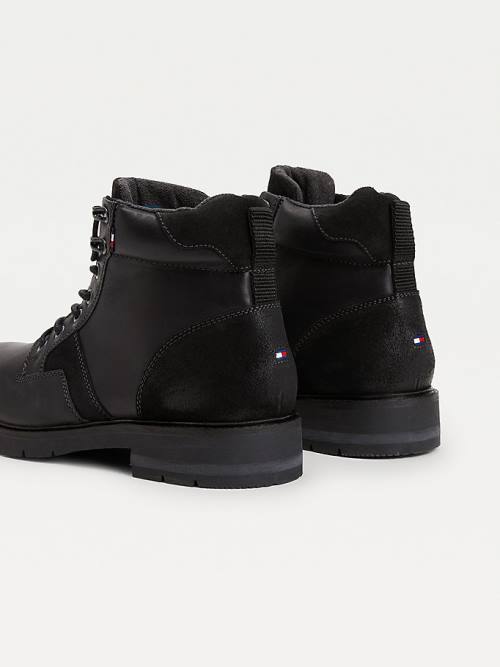 Tommy Hilfiger Outdoor Mixed Panel Ankle Moški Škornji Črna | TH650EJV