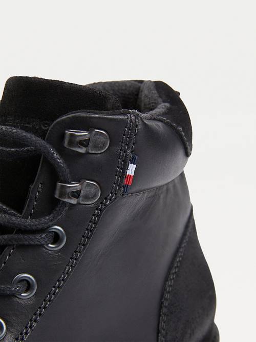 Tommy Hilfiger Outdoor Mixed Panel Ankle Moški Škornji Črna | TH650EJV