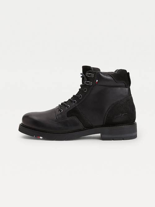 Tommy Hilfiger Outdoor Mixed Panel Ankle Moški Škornji Črna | TH650EJV