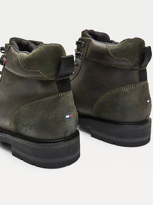 Tommy Hilfiger Outdoor Mixed Panel Ankle Moški Škornji Zelena | TH741OCN