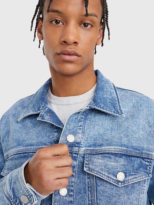 Tommy Hilfiger Oversized Trucker Moški Jakne Denim | TH679BCU