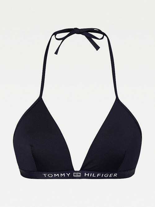 Tommy Hilfiger Padded Triangle Bikini Top Ženske Kopalke Modra | TH917DIY