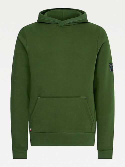 Tommy Hilfiger Peached Fleece Moški Pulover s kapuco Zelena | TH785KJO