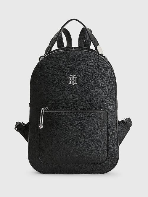 Tommy Hilfiger Pebble Grain Backpack Ženske Torbice Črna | TH916PXO