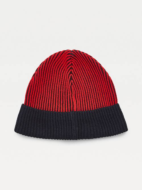 Tommy Hilfiger Pima Cotton Cashmere Double Stitch Beanie Moški Kapa Modra | TH420XFL