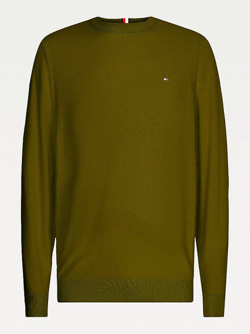 Tommy Hilfiger Pima Cotton Cashmere Jumper Moški Puloverji Rjav | TH592SMU