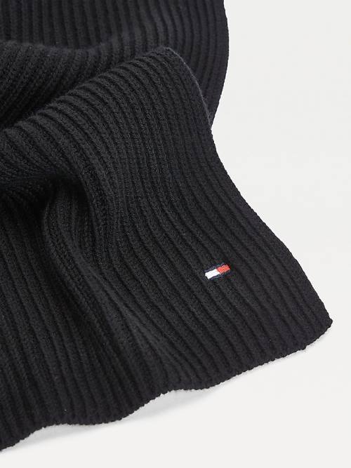 Tommy Hilfiger Pima Cotton Cashmere Moški Šal Črna | TH487XGI