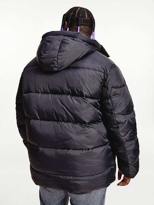 Tommy Hilfiger Plus Asymmetrical Zip Puffer Moški Jakne Črna | TH608OUF