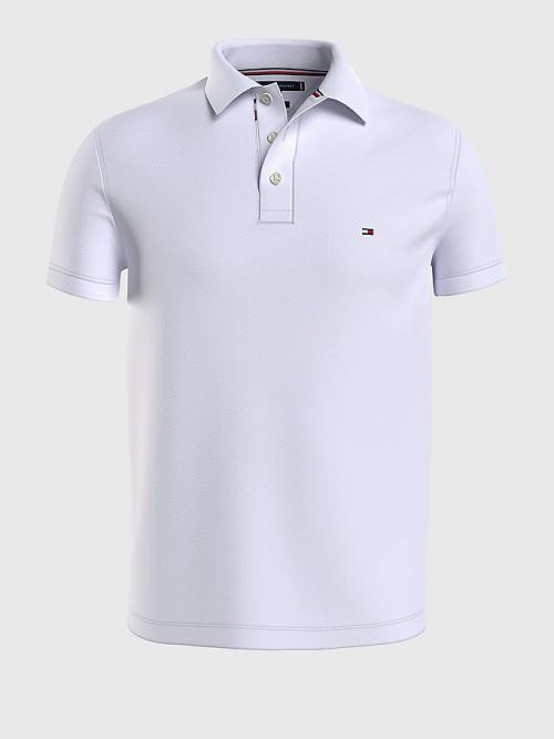 Tommy Hilfiger Plus Bubble Weave Moški Polo Majica Bela | TH402VFZ