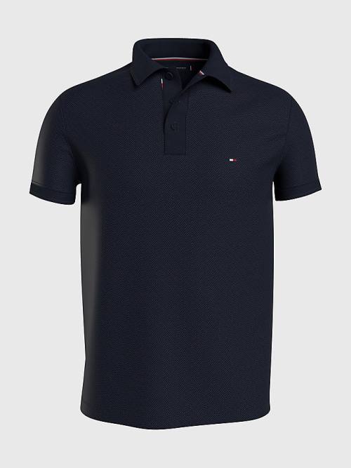 Tommy Hilfiger Plus Bubble Weave Moški Polo Majica Modra | TH957XYP