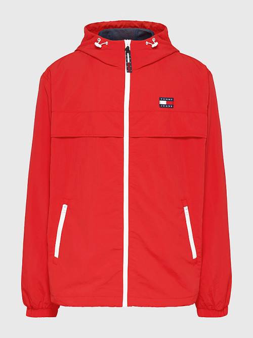 Tommy Hilfiger Plus Chicago Windbreaker Moški Jakne Rdeča | TH520XYD