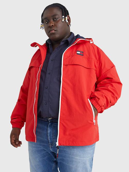 Tommy Hilfiger Plus Chicago Windbreaker Moški Jakne Rdeča | TH520XYD