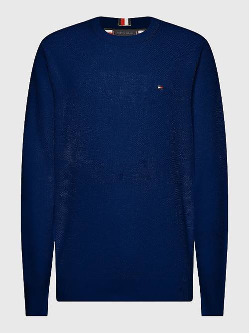 Tommy Hilfiger Plus Crew Neck Jumper Moški Puloverji Modra | TH815EMR