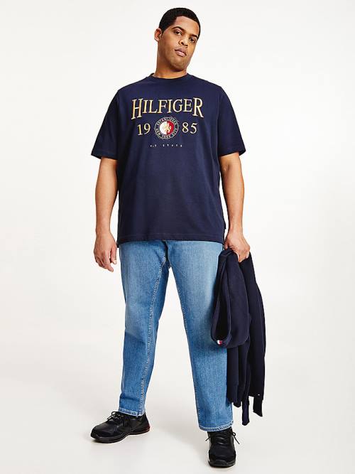 Tommy Hilfiger Plus Icons Relaxed Fit Moški Majice Modra | TH059YNQ