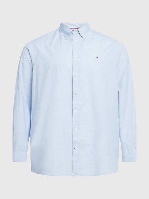 Tommy Hilfiger Plus Natural Soft Poplin Regular Fit Moški Srajce Modra | TH217VQM