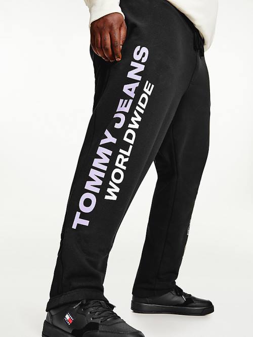 Tommy Hilfiger Plus Recycled Cotton Relaxed Fit Joggers Moški Hlače Črna | TH372VXZ