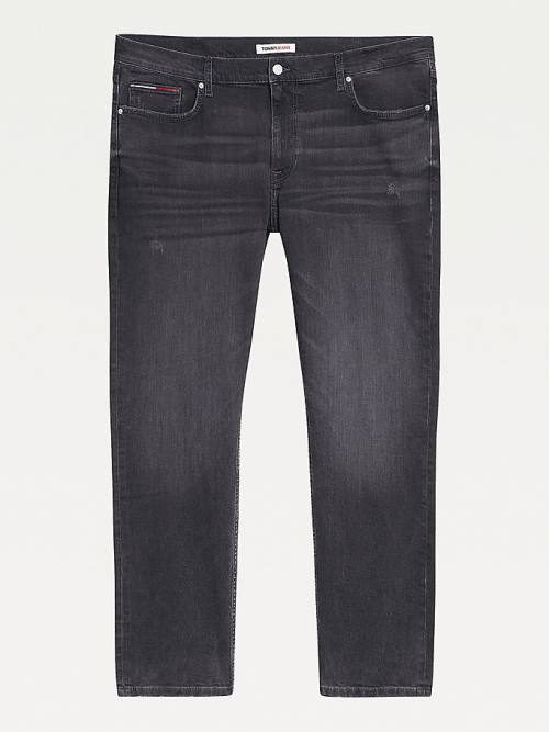 Tommy Hilfiger Plus Simon Skinny Distressed Black Moški Kavbojke Denim | TH417TQE