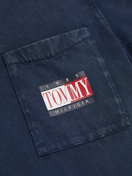 Tommy Hilfiger Pocket Logo Embroidery Fantje Majice Modra | TH701NWV