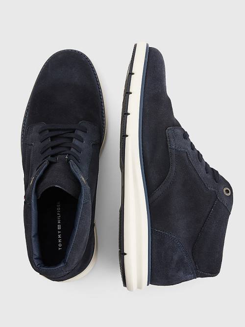 Tommy Hilfiger Premium Hybrid Suede Chukka Moški Casual Čevlji Modra | TH245KGB