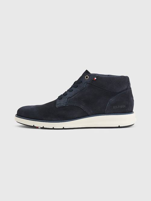 Tommy Hilfiger Premium Hybrid Suede Chukka Moški Casual Čevlji Modra | TH245KGB