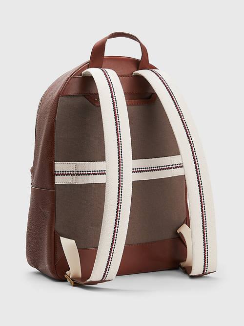 Tommy Hilfiger Premium Leather Backpack Moški Torbice Rjav | TH612VKA