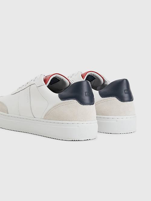 Tommy Hilfiger Premium Leather Cupsole Moški Superge Bela | TH529JPF