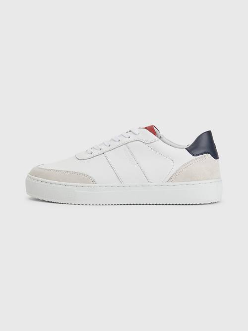 Tommy Hilfiger Premium Leather Cupsole Moški Superge Bela | TH529JPF