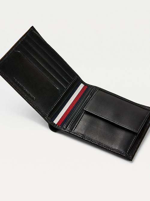 Tommy Hilfiger Premium Leather Embossed Moški Denarnice Črna | TH613URG