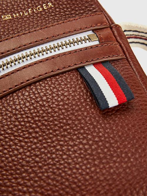 Tommy Hilfiger Premium Leather Small Crossover Moški Torbice Rjav | TH145CQI