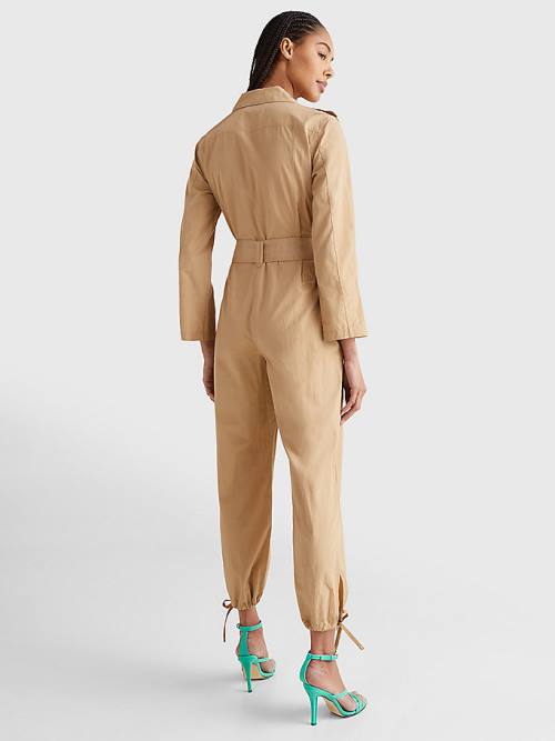 Tommy Hilfiger Prep Belted Jumpsuit Ženske Obleke Bež | TH534SOZ