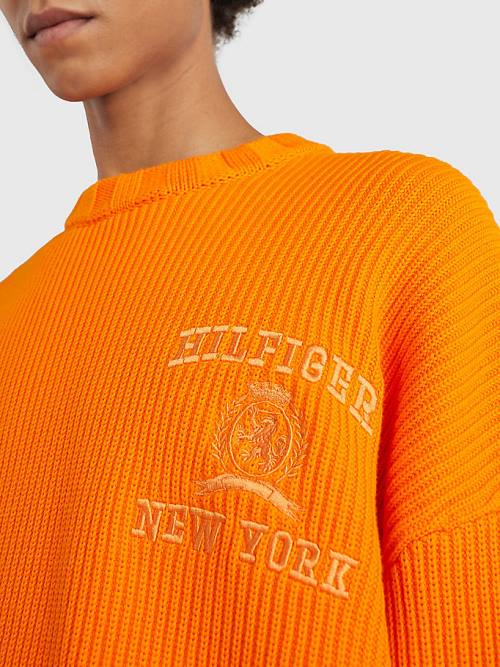 Tommy Hilfiger Prep Crest Rib-Knit Jumper Moški Puloverji Oranžna | TH709RBO