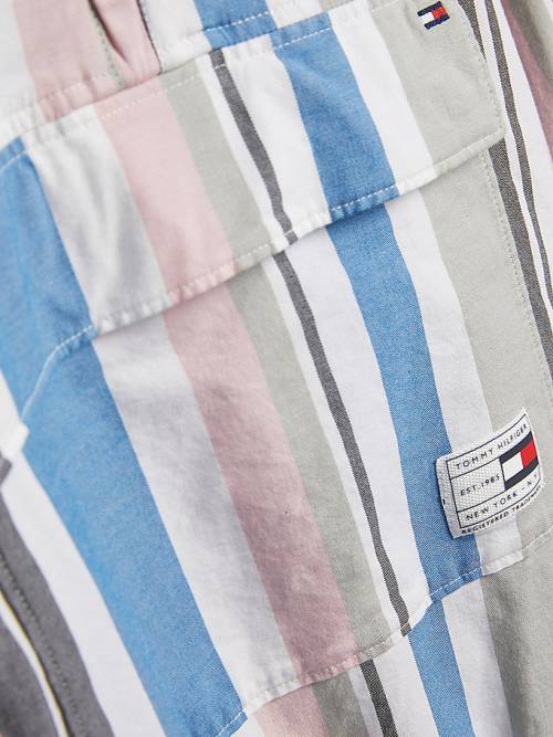 Tommy Hilfiger Pull-On Hooded Stripe Fantje Srajce Bela | TH381XOR