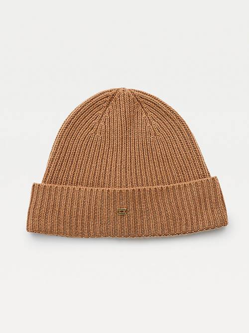 Tommy Hilfiger Pure Cashmere Beanie Ženske Kapa Rjav | TH193XKU