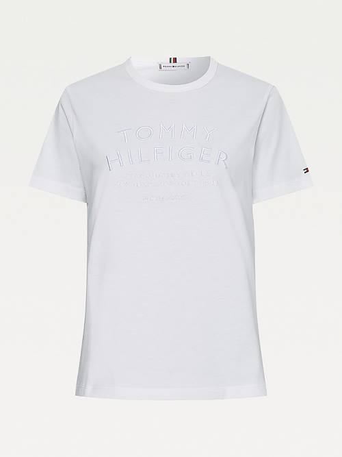 Tommy Hilfiger Pure Organic Cotton Embroidery Ženske Majice Bela | TH358WBI